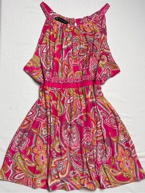 INC. Pink Paisley Tank w/ Rhinestones-XL